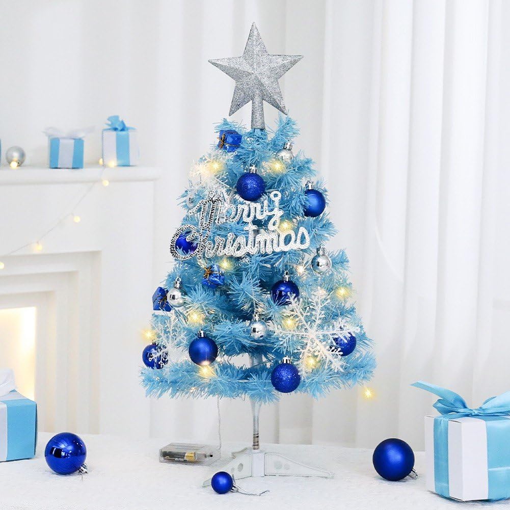 クリスマスツリー 青と白の装飾❣️MＳ❣️3点セット❣️ Amazon.co.jp: 小さなクリスマスツリー 人工 トーナメント ライト付き